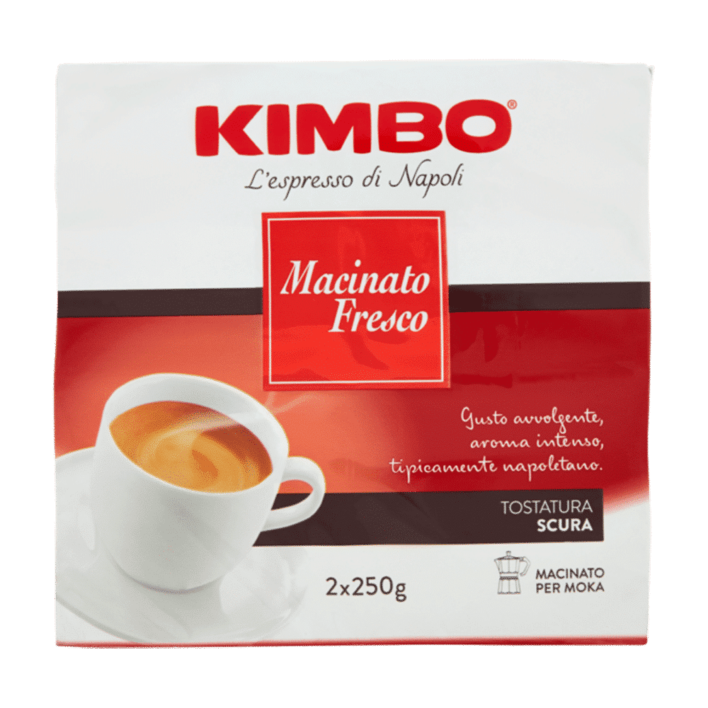 Caffè: KIMBO “coffee” MACINATO FRESCO 2 x 250gr (2 x 8.8oz