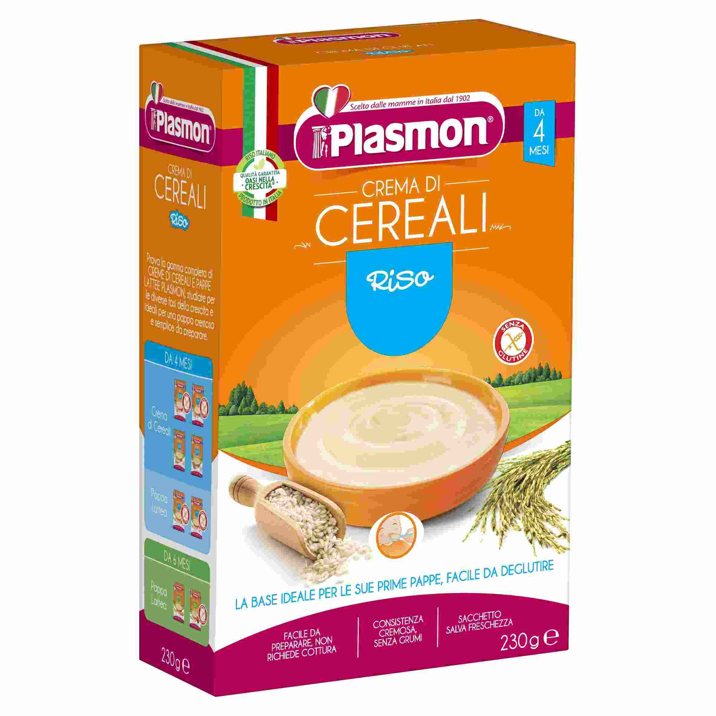 Children & Infants: Plasmon Crema di Riso, Mais and Tapioca - Creamy Rice  Porridge 230g (8.11oz) “Imported from Italy”