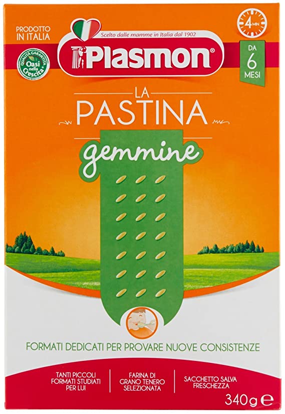 Children & Infants: Plasmon Gemmine Small Pasta 340gr (11.99oz) “Imported  from Italy”