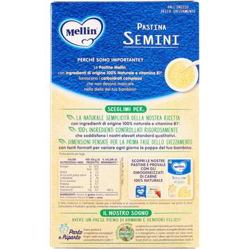Children & Infants: Mellin “Semini” Small Pasta 320gr (11.28oz) “Imported  from Italy” – Terra World Wide