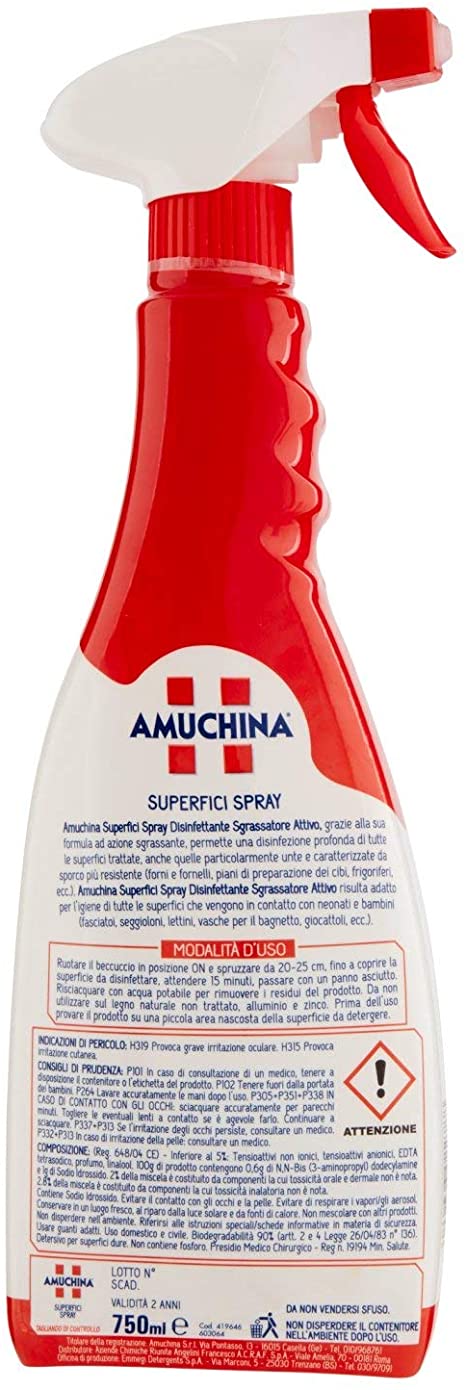 Cleaning: Amuchina Universal Degreaser 750 ml Imported from Italy – Terra  World Wide